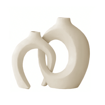 Nordic Modern Hollow Ceramic Vase 2-piece Set - Lucent Lifestyle