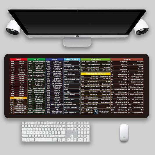 Shortcut Key Mouse Pad Oversized Thickened Desk Keyboard Pad