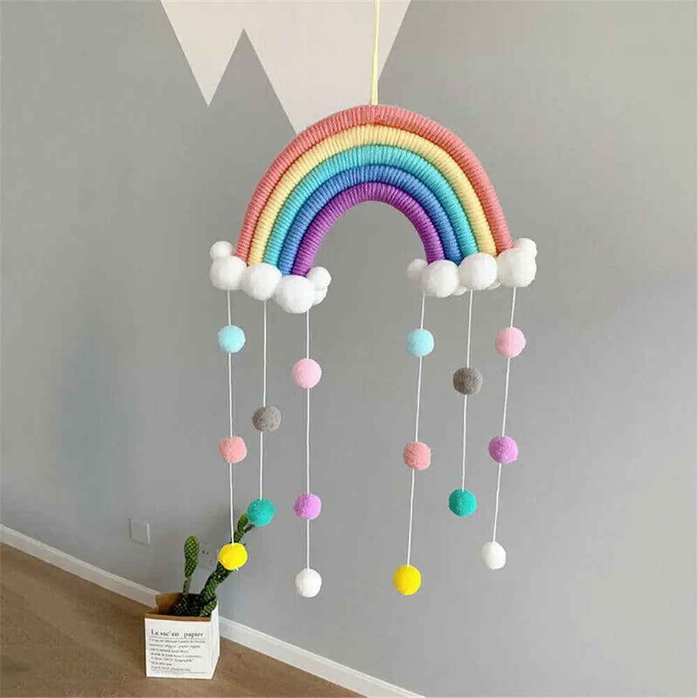 Hand-woven Rainbow Cloud Ornament - Lucent Lifestyle