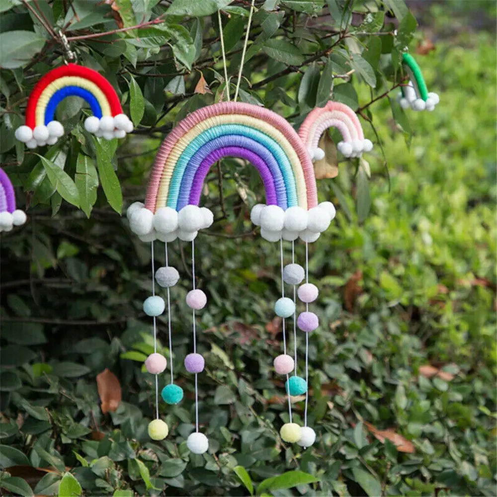 Hand-woven Rainbow Cloud Ornament - Lucent Lifestyle