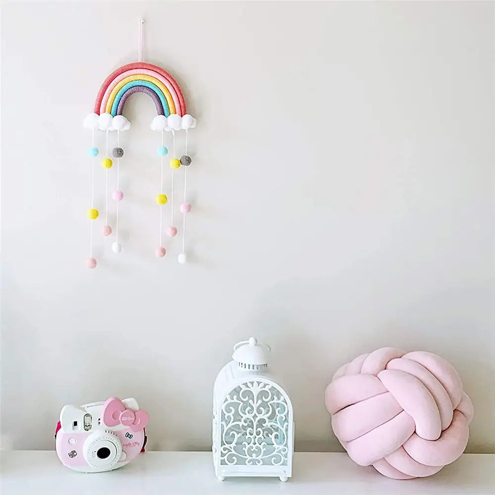 Hand-woven Rainbow Cloud Ornament - Lucent Lifestyle